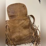 Western Cow leather Bag fringe crossbody Native American studded Tan Photo 5
