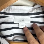 J.Jill Classic Black/White Striped Long Sleeve Relaxed Fit Button Photo 9