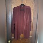 Vikki Vi Bordeaux Classic Open Front Jacket Cardigan 1X Red Photo 1