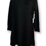 CeCe  Mockneck Tieneck Sweater Swing Dress Black M Photo 0