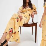 Free People  Dainty Embroidered Floral Bohemian Bali Santa Cruz Maxi Dress Medium Photo 4