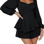 Amazon Black Lantern Long Sleeve Ruffle Layer Romper Photo 3