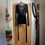 Spiegal Elegant Black Burnout Velvet Wrap Top. Size Photo 2