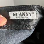 Guanyy‎ black faux leather mini skirt size large Photo 4