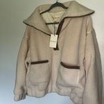 Prómesa Promesa Cream and Brown Teddy Jacket Plush Outerwear Photo 3