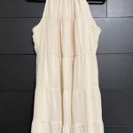 KIRUNDO Boho Chic Layer Sleeveless Mock Neck Neutral Cream Dress Sz M EUC Size M Photo 0