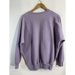 Womans Rafael Medium Purple Textured Embroidered Long Sleeve Pullover Sweatshirt Photo 1