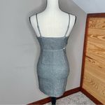 Lulus  Forever a Diva Shiny Silver Metallic Lurex Cutout Mini Dress Large NWT Photo 2