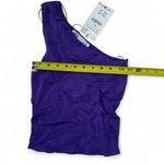 ZARA  Purple One-Shoulder Textured Top Photo 4