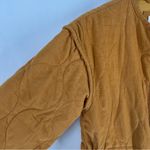 Universal Threads Universal Thread Quilted Corduroy Jacket‎ Mustard Full Zip Front Collarless XS Photo 3