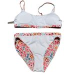 Unworn Pink Blue Orange Green Floral Print Swim Bikini Size S Multiple Photo 2