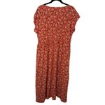 Madewell  Piazza Floral Button Front Midi Dress Red White Size L Boho Cottagecore Photo 3