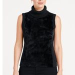 Karen Kane Top Womens Black Sleeveless Ribbed Turtleneck Velour Stretchy Size ML Photo 0