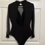 Yoins Mesh Rhinestone Diamond Bodysuit Photo 7