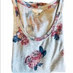 Lucky Brand  gray floral scoop neck short sleeve T Photo 4