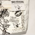 True Religion  White Black Canvas Tote Shoulder Bag Snap Closure NEW Photo 2