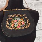 Floral Embroidered Black‎ Handbag Black Photo 0