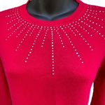 Laura Scott Christmas Sweater Long Sleeve Pullover Knit Soft Sweater Rhinestones Women’s S Photo 2