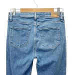 Paige  Denim Colette Crop Flare Raw Hem Jeans Shoreside Medium Wash Size 27 | 4 Photo 6