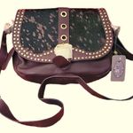 NWT Sharif Pony Hair Leather Saddle Bag Brown Photo 0