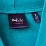 Rafaella  Studio 100% Cotton Teal Blue V-Neck Long-Sleeve Seam Top Medium Photo 3