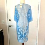 Rebellion  Again Swim Blue Floral Lace Embroidery Beach Cover Up Photo 2