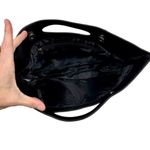 Rihanna Women's Black Clutch with Diagonal Zipper and Snap Closure Photo 2