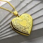Statement Gold Heart Locket Photo 4