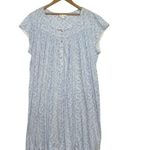 Eileen West Nightgown Womens 2X Blue Floral Lace Trim Modal Pajama Classic Comfy Photo 0