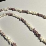 White & Purple Puka Shell Beaded 29 1/2 Inch Beaded Necklace Photo 4