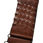 Brown Woven Fashion Statement Accessory Leather Belt Sz M/L Photo 3