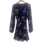 Lulus ✨ Always Yours Navy Blue Floral Print Long Sleeve Skater Sz Medium Dress✨ Photo 5