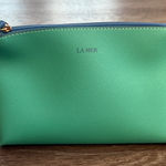 La Mer Aqua Cosmetic Bag with Blue Zipper Green Photo 0