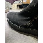 Saimilor Black Suede Platform Ankle Boots With Side Zipper & Ribbed Soles 11 Photo 4