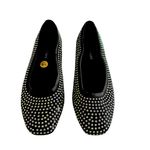 No Boundaries  Women's Black Rhinestone Ballet Flats Shimmer Slip On Memory Foam Photo 2
