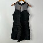 Free People  Black Ruffle Mesh Mini Dress Photo 2