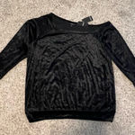 Torrid NWT  Crushed Velvet Off Shoulder Sweatshirt Deep Black Y3 Photo 0