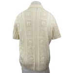 Old Navy Cream White Crochet Short Sleeve Button Polo Cardigan Sweater Top XXL Photo 2
