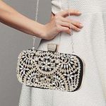 BLACK AND GOLD CRYSTAL DIAMOND EVENING CLUTCH BAG Photo 1