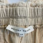 MELISSA NEPTON Summer Pant Pull On Wide Leg Waffle Cotton in Beige Clair Size L Tan Size L Photo 8