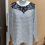 Lane Bryant  striped embroidered sweatshirt Photo 0