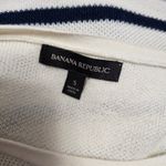 Banana Republic  Striped Crew Neck Sweater Womens Size S Ivory Navy Cotton Blend Photo 5