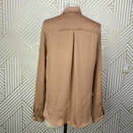 L’Academie Lace Up Long Sleeve Blouse Brown / Tan Brown Photo 6