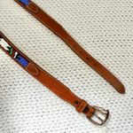 Justin Boots Justin USA Top Grain Cowhide Tan Leather Aztec Beaded Slim Vintage Belt 30 513TN Photo 3