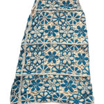 Kings Road Women's Blue Cream Floral Crochet Sheath Dress Size L Knee Length Size L Photo 0