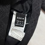 SheIn Crop Top Womens L Black Eyelet Bell Sleeves Y2K Whimsigoth Witchy Festival Photo 8