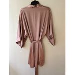 Victoria's Secret  Robe Sz M L Pink Open Front Belted Satin Texture Kimono Sleeves Photo 2