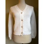 Nanette Lepore  White Crochet Knit boho cottagecore whimsi Y2K Cardigan Sweater Photo 1