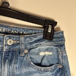 American Eagle  Outfitters Mom Straight Distressed Blue Jeans plaid detail size 2 Photo 9