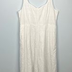 Old Navy XL white smocked eyelet midi length sleeveless summer dress Photo 0
